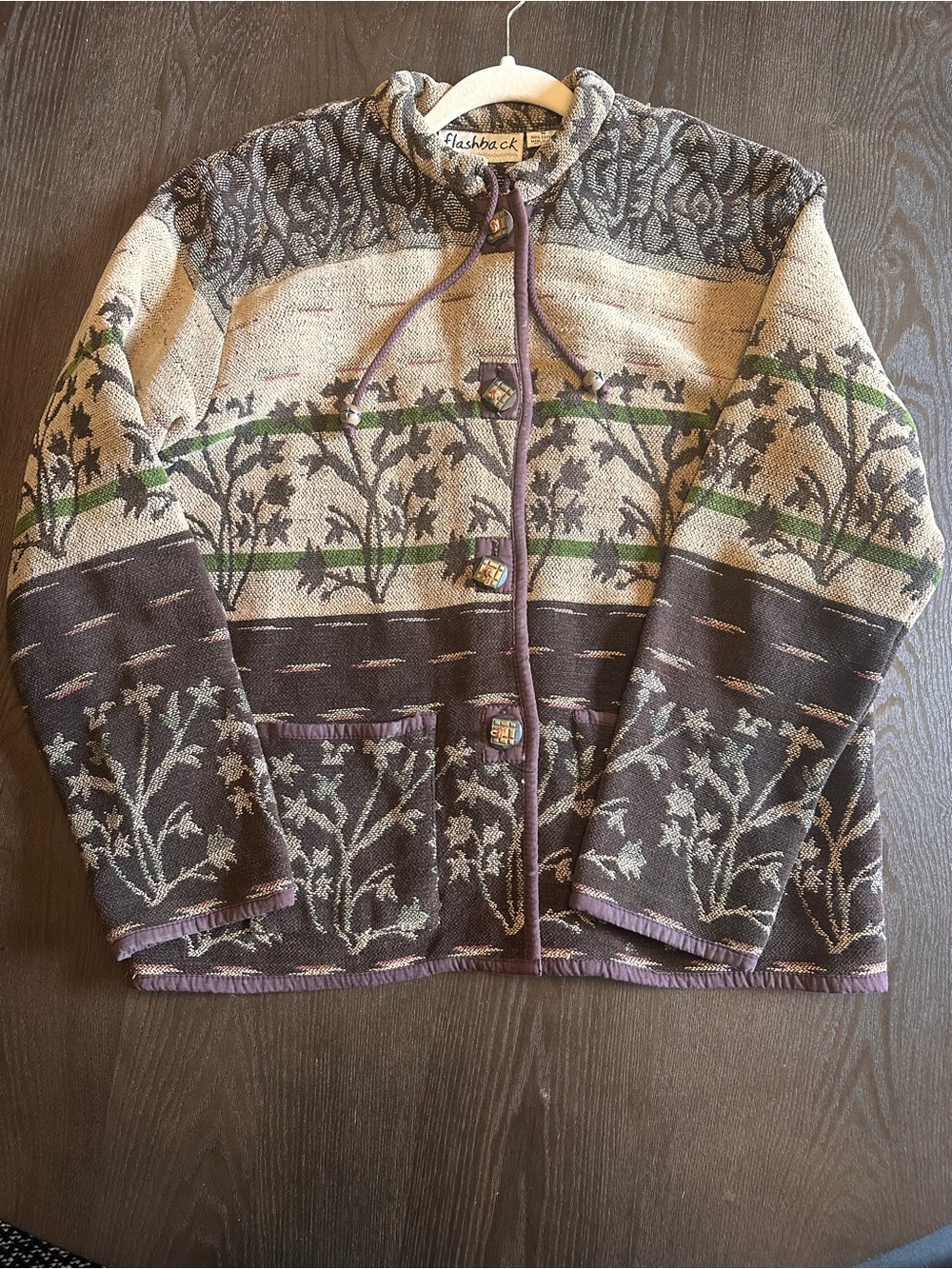 Boho Artisan 100% Cotton Tapestry Jacket – Flashback – Size M/L
